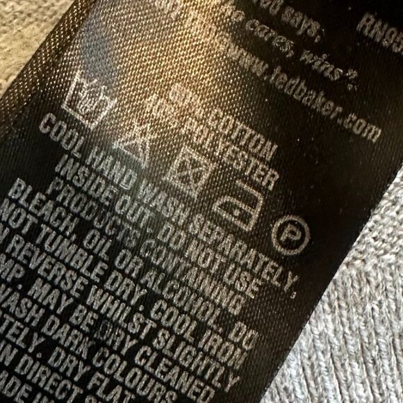 Ted Baker London Grey Pullover Sweater Stretch Ribbed Trim Crew Neck Size Large - Picture 11 of 12